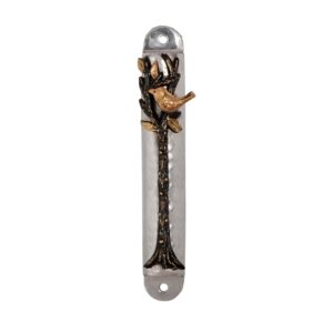 Stainless Steel Mezuzah Case Model "Tree of Life" - Fits any scroll up to 12 cm