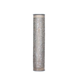 Silver Metal Mezuzah Case with Pomegranate Cutout - Fits Scroll up to 12 cm