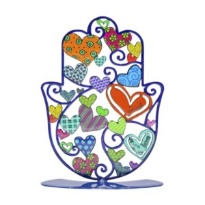Medium Hamsa with Metal Stand and Hearts