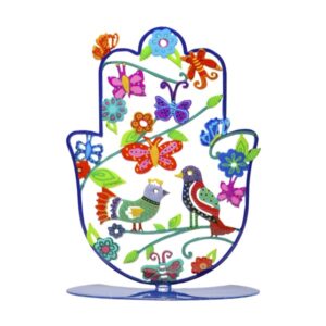 Medium Hamsa with Metal Stand Birds and Butterflies