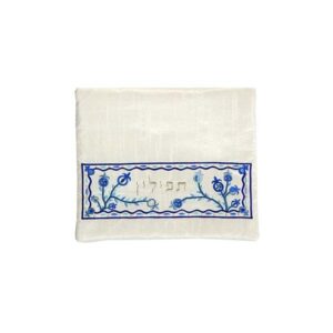 Tefillin Bag with Embroidery and Pomegranates