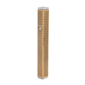 Metal Mezuzah Case with Copper-Colored Star of David Cutout - Fits Any Scroll up to 12 cm