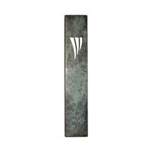 Copper Mezuzah Case Model "Green Patina" - Suitable for a Scroll up to 10 cm