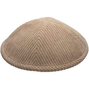Corduroy Kippah in Beige Color