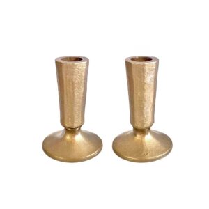 Handmade Copper Sabbath Candlesticks in Antique Style - 11 cm
