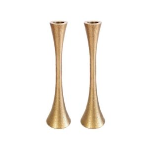 Handmade Copper Shabbat Candlesticks in Antique Style - 21 cm