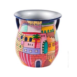 Hand-Illustrated Designed Metal Etrog Box - 'Jerusalem'