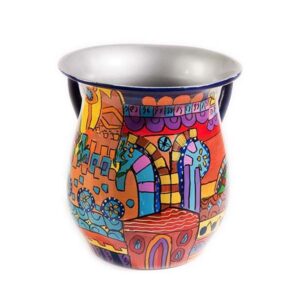 Decorated Metal Tray Illustrated Handcrafted - 'Oriental Jerusalem'
