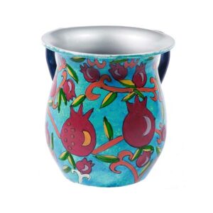 Decorative Hand-Illustrated Metal Tray - 'Pomegranates'