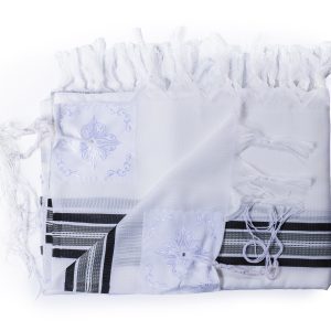 Tallit and Tefillin Set, Black Priestly Blessing Style