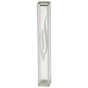 Transparent Plastic Mezuzah Case with Silver Letter - Fits Any Scroll up to 12 cm