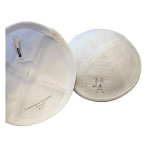 Linen Kippah with Embroidery - 30 Pieces
