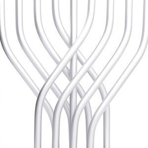 Hanukkah Menorah with Interlocking Silver Tubes on a Hammered Base