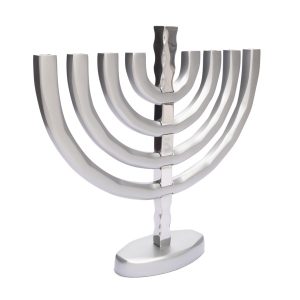 Classic Aluminum Menorah with Amorphous Finish