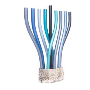 Menorah in Shades of Blue Reeds Blend