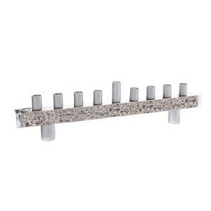 Hanukkah Menorah Aluminum Strip Embossed with Nickel Coating and Silver Tubes