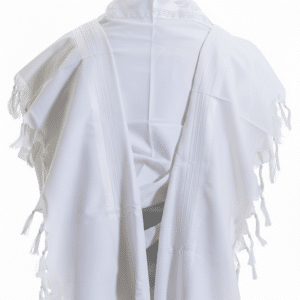Elegant White Tallit made of Wool