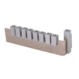 Silver Aluminum Bar Menorah with Replaceable Wicks