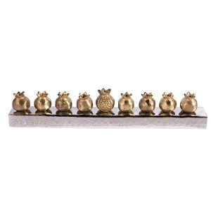 Pomegranate Menorah in Gold Tones