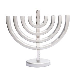 Classic Aluminum Menorah with Amorphous Finish