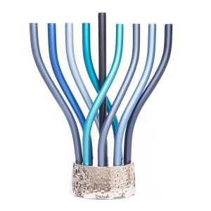Menorah in Shades of Blue Reeds Blend