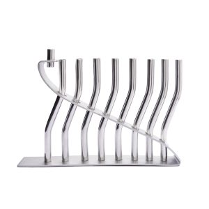 Unique Menorah with Silver Reeds