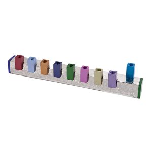Modern Menorah with Colorful Square Candles