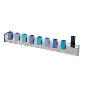 Modern Menorah with Blue Square Stems