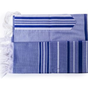 Elegant Blue Wool Tallit