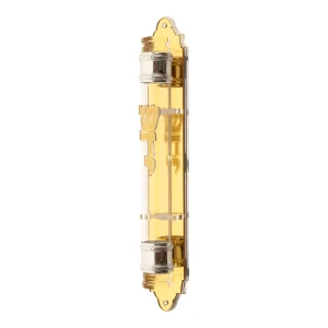 Large Transparent Mezuzah Case made of Perspex Handcrafted in Gold Color - Suitable for any Klaf up to 30 cm