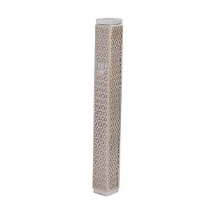 Metal Mezuzah Case with Stainless Steel Magen David Cutout - Suitable for Any Scroll up to 12 cm