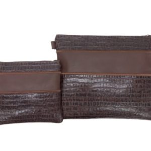 Tallit and Tefillin Bag made of Genuine Leather in Brown Color combined with Suede