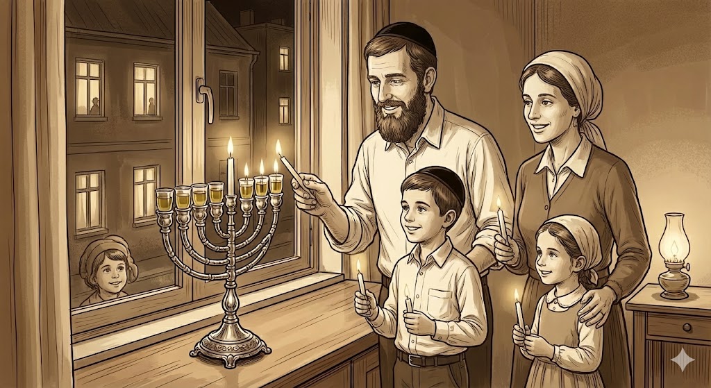 The mitzvah of lighting Hanukkah candles