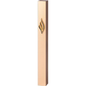 Aluminum Mezuzah Case in Gold Color with Golden Letter Shin - Fits Any Scroll up to 12 cm