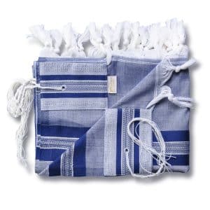 Elegant Tallit made of Wool in Shiny Blue and Silver Shades