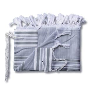 Elegant Wool Tallit in Shades of Gray