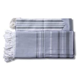 Elegant Wool Tallit in Shades of Gray