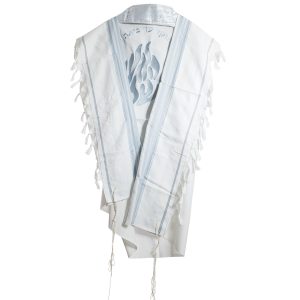 Tallit "My Fire" - 100% Cotton with Sky Blue Shades