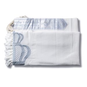 Tallit "Keter" - 100% Cotton with Light Blue Shades