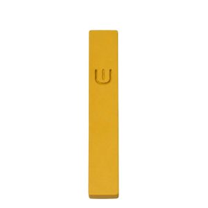 Architectural Mezuzah Case Made of Concrete – Dvir Model, "Lights" Series in Mustard Yellow Color – Suitable for Parchment up to 12 cm