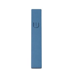 Architectural Concrete Mezuzah Case – Dvir Model, "Lights" Series in Steel Blue – Fits Scroll Up to 12 cm