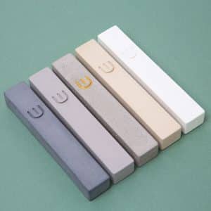 Architectural Concrete Mezuzah Case – Dvir Model, "Bereshit" Series in Graphite Gray – Suitable for Scroll up to 12 cm