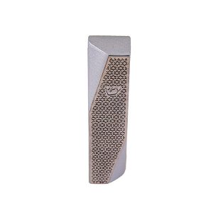 Geometric Mezuzah Case with Stars of David, Aluminum