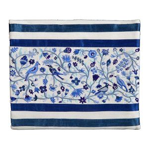 Tallit Bag Embroidered with Blue Birds
