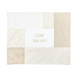 Delicate White Collage Challah Cover