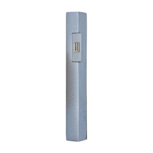 Mezuzah Case, Gray with a Raised Rectangle