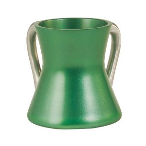 Small Hourglass-Shaped Netilat Yadayim Cup (Wash Cup) - Green
