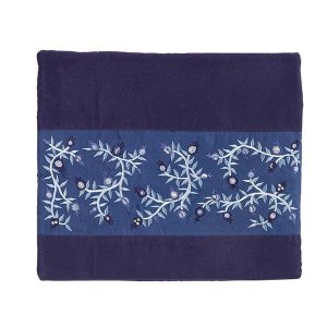 Purple-Blue Tallit Bag with Pomegranate Strip