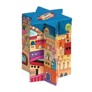 Star of David Tzedakah Box with Jerusalem