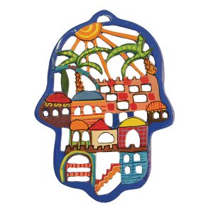 Laser-Cut Hamsa with Jerusalem